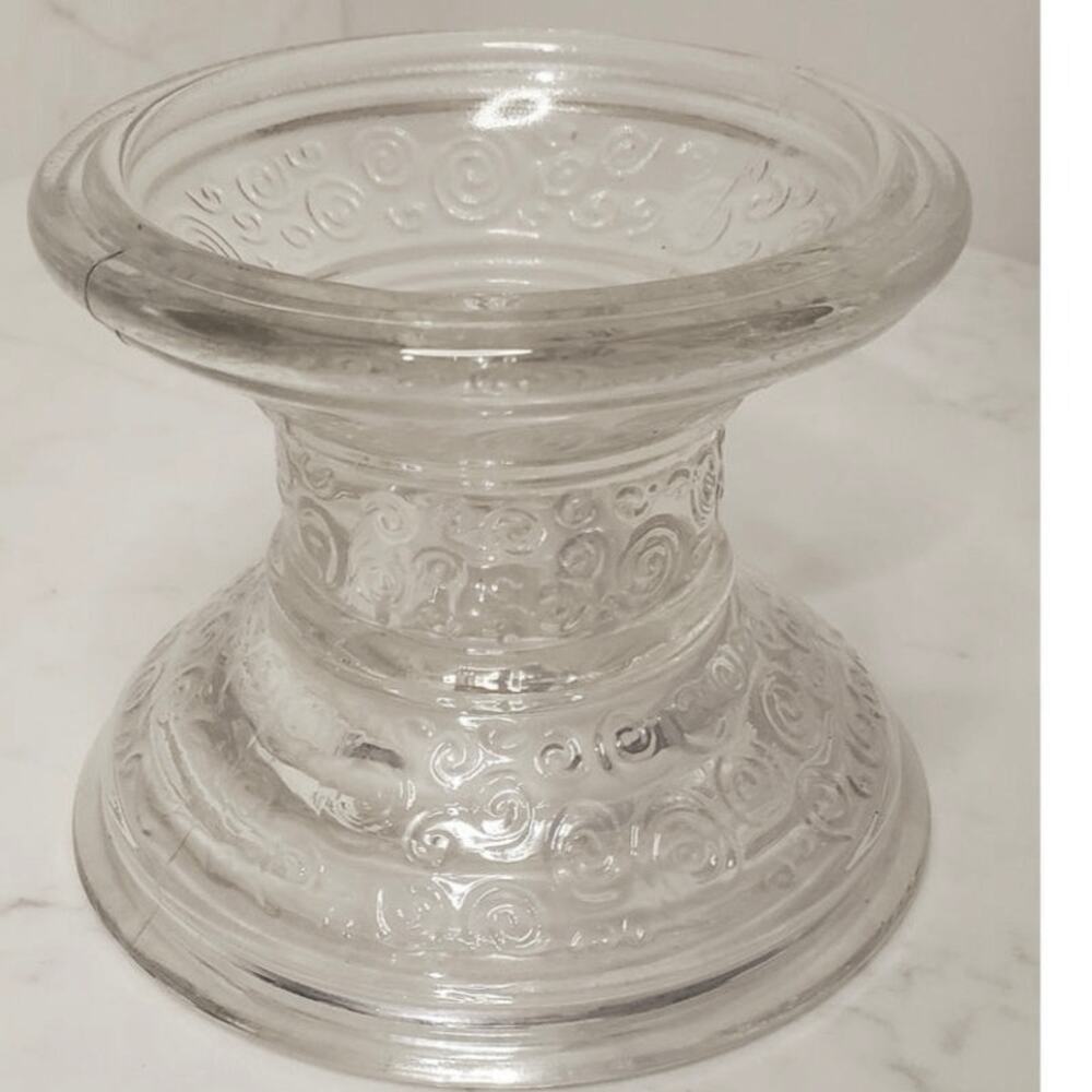 Depression Glass Candle Holder Holds Various Size Candles